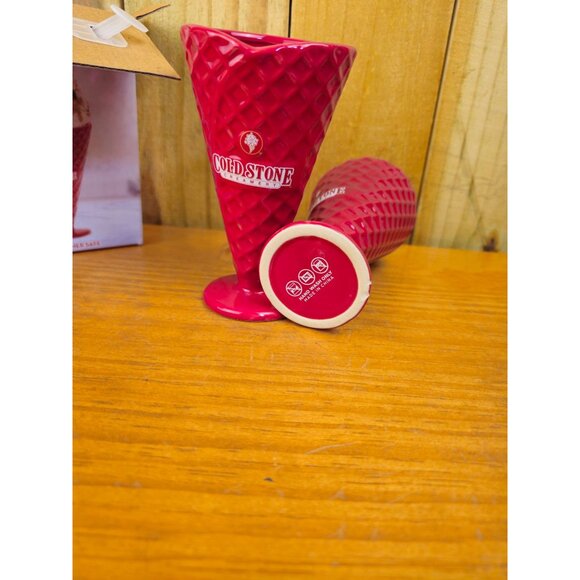 Cold Stone Creamery Ceramic Waffle Cone Set, NIB - Picture 5 of 5